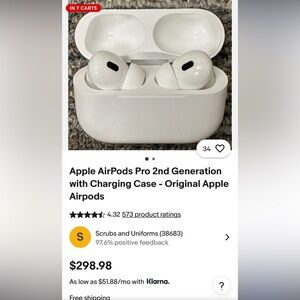 AirPod PRO W MagSafe charging CASE (USB-C) 2nd Generation model A 3048 8B21!🎶